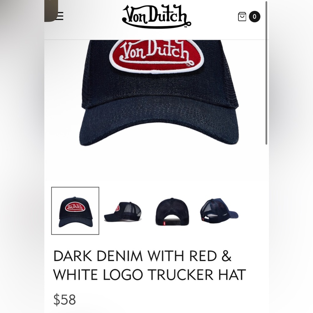 Von Dutch dark denim trucker hat - Picture 5 of 5